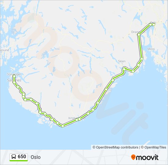 650 Bus Line Map