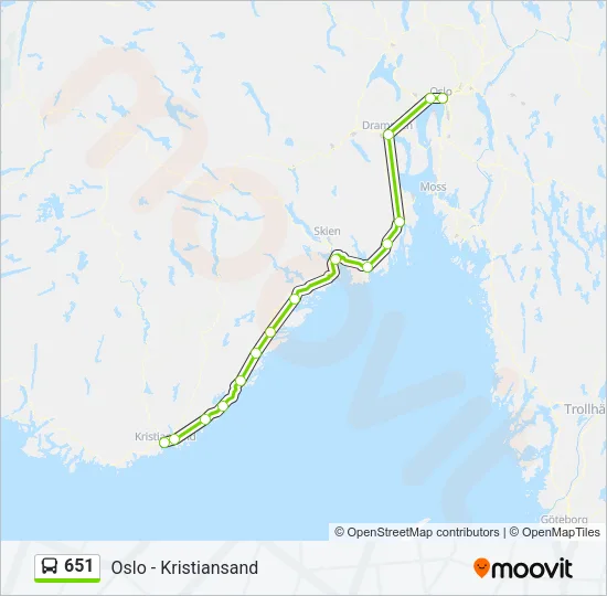 651 Bus Line Map