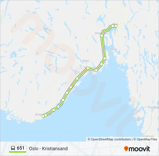 651 Bus Line Map