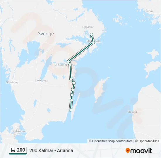 200 Bus Line Map