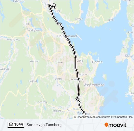 1844 bus Line Map