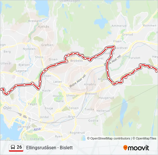 26 Bus Line Map