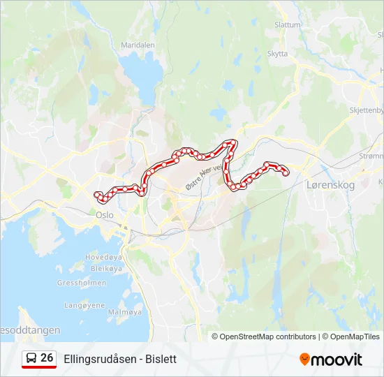 26 Bus Line Map