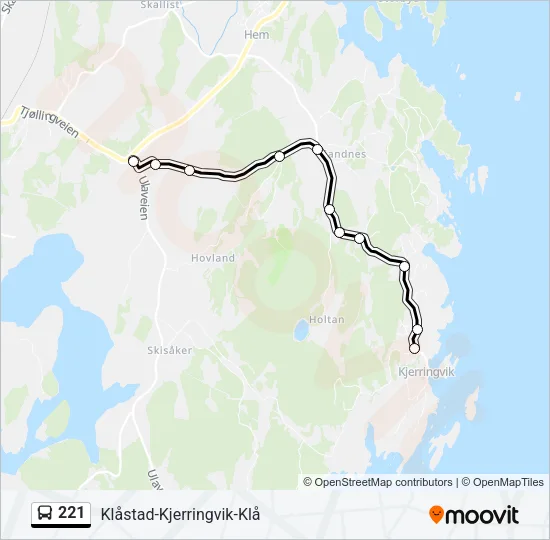 221 Bus Line Map