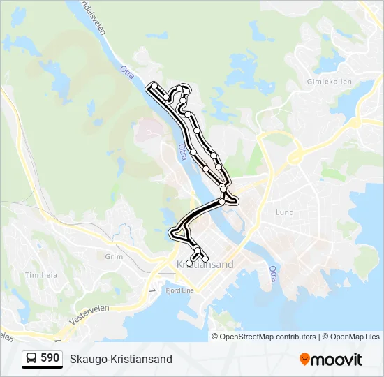 590 Bus Line Map