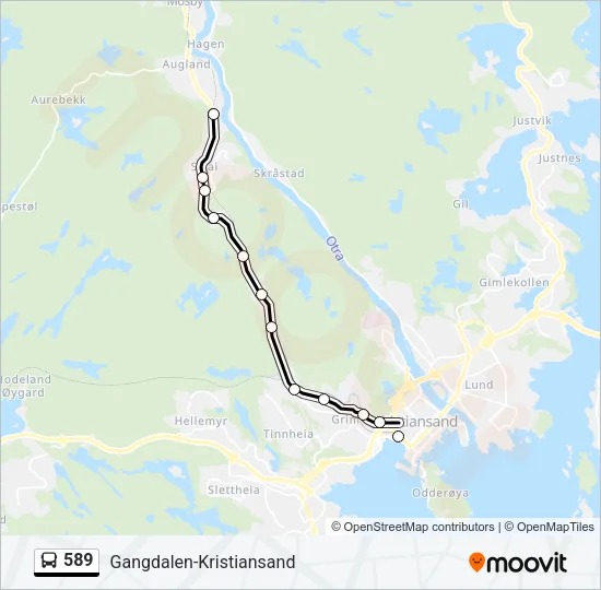 589 Bus Line Map