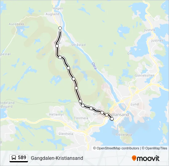 589 Bus Line Map