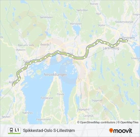 L1 Train Line Map