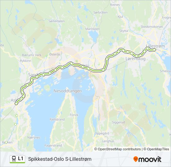 L1 Train Line Map