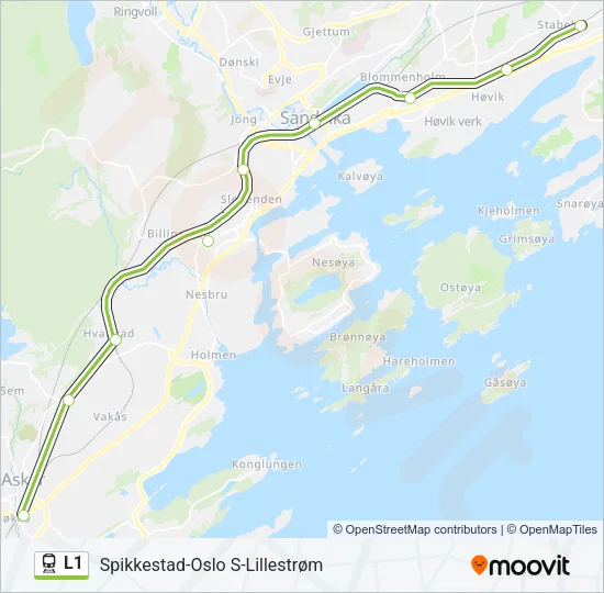 L1 Train Line Map