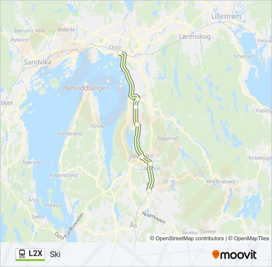 L2X Train Line Map