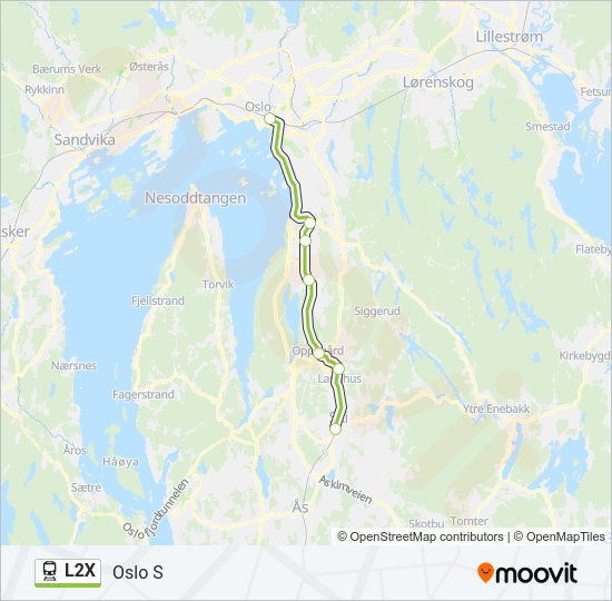 L2X Train Line Map