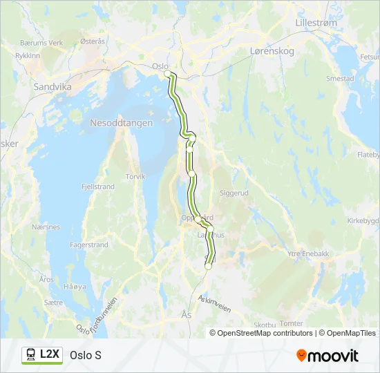 L2X Train Line Map
