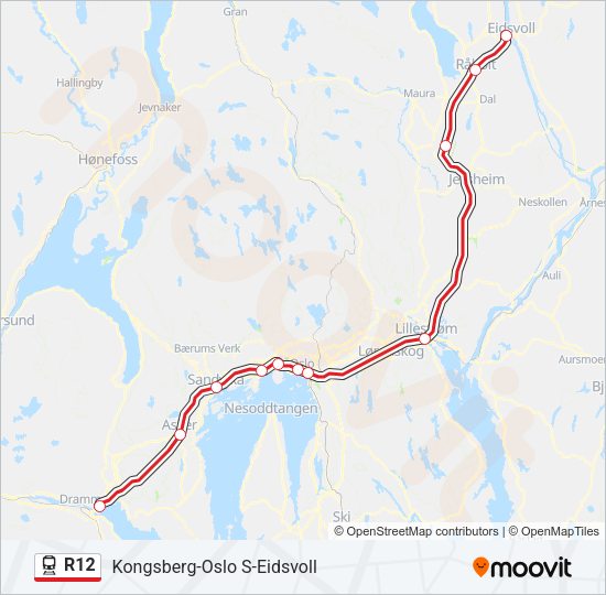 R12 Train Line Map