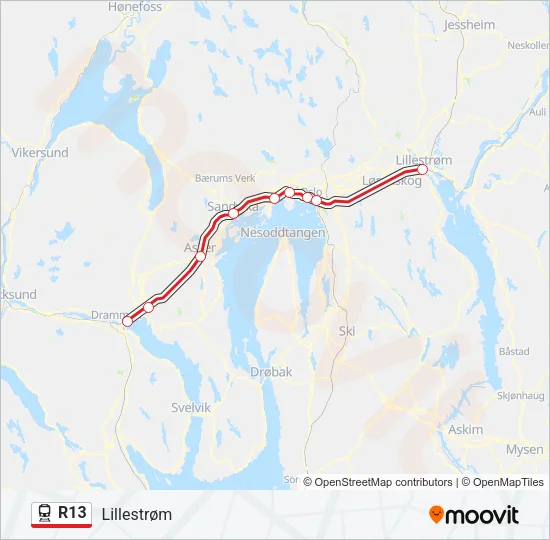 R13 Train Line Map