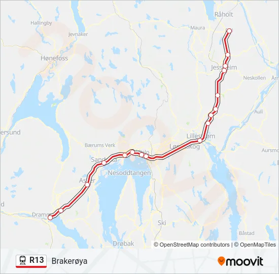 R13 Train Line Map