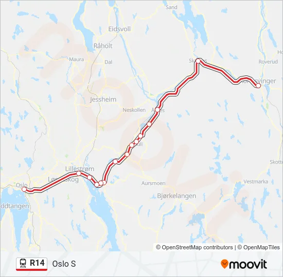 R14 Train Line Map