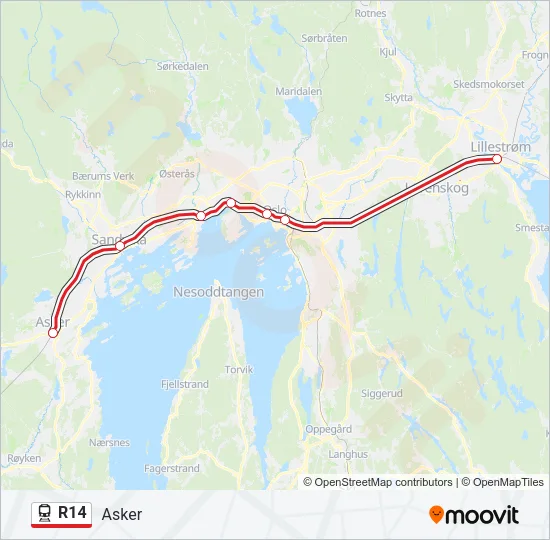 R14 Train Line Map