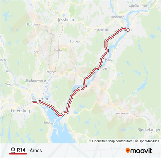 R14 Train Line Map
