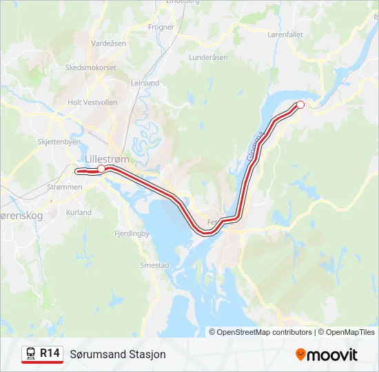 R14 Train Line Map