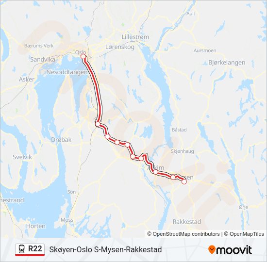 R22 Train Line Map