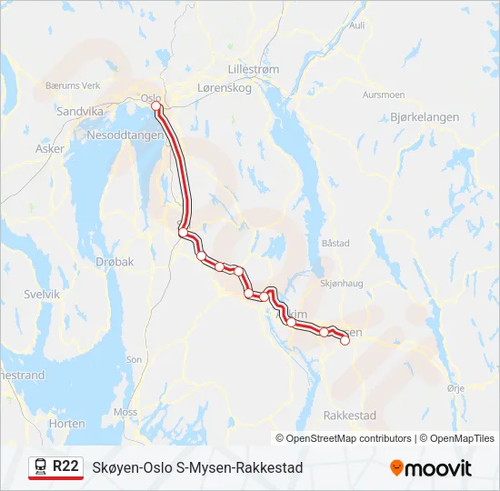 R22 Train Line Map