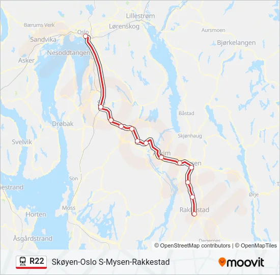R22 jernbane Linjekart