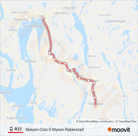 R22 Train Line Map