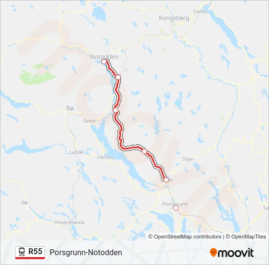 R55 Train Line Map