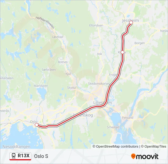 R13X Train Line Map