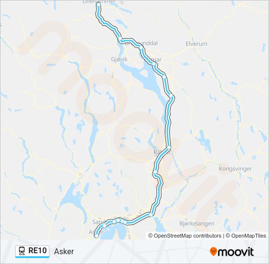 RE10 Train Line Map
