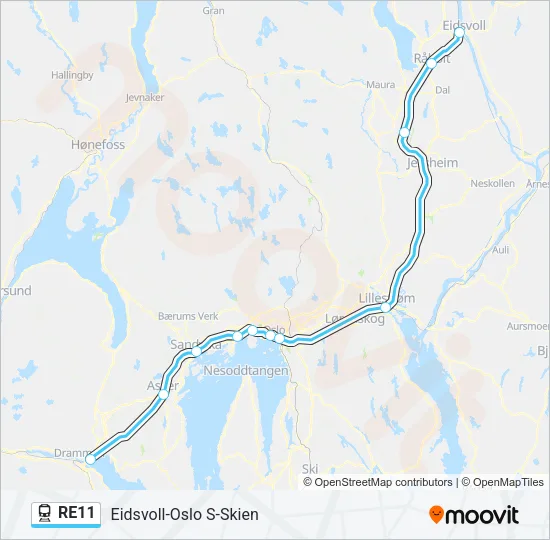 RE11 Train Line Map