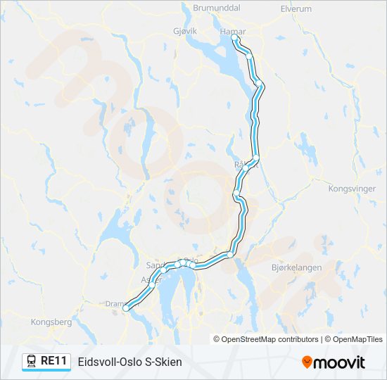 RE11 Train Line Map