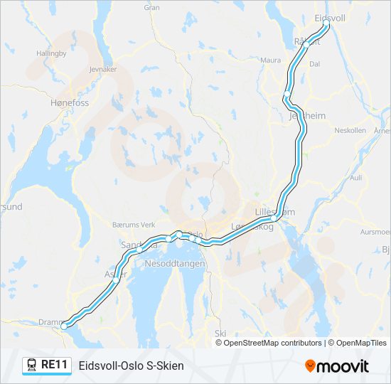 RE11 Train Line Map