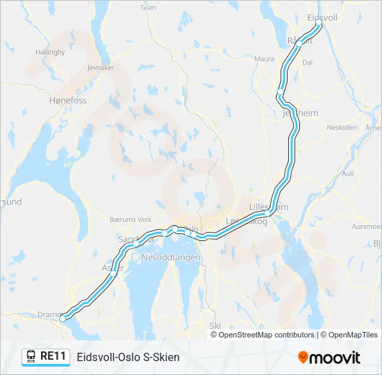 RE11 Train Line Map