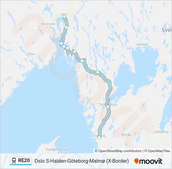 RE20 Train Line Map