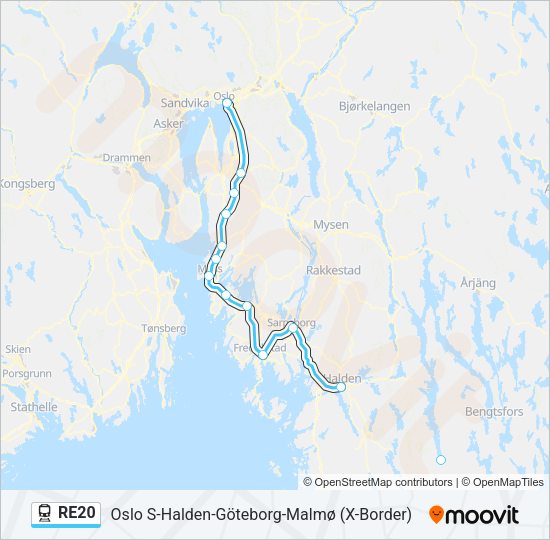 RE20 Train Line Map