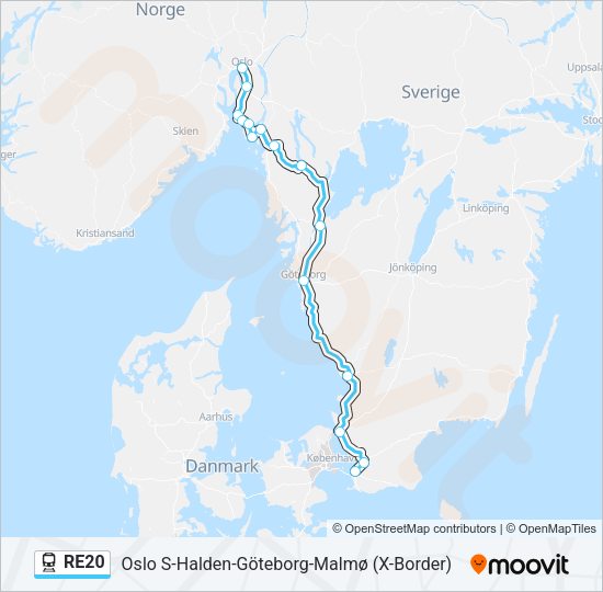 RE20 Train Line Map