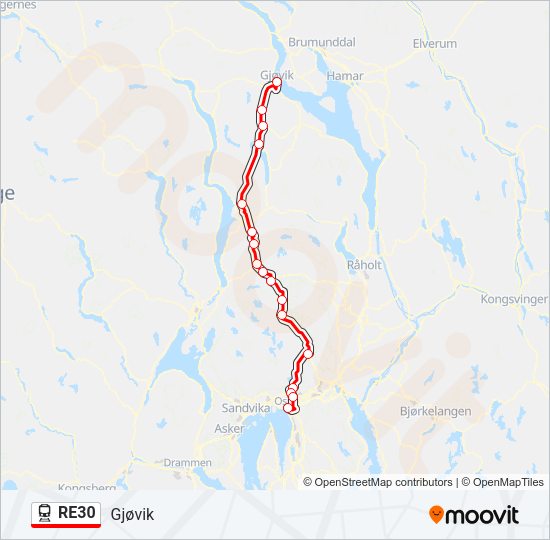 RE30 Train Line Map