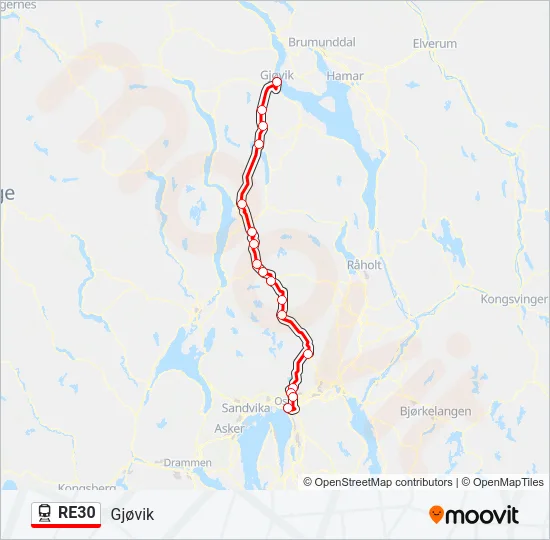 RE30 Train Line Map