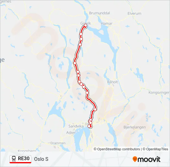 RE30 Train Line Map