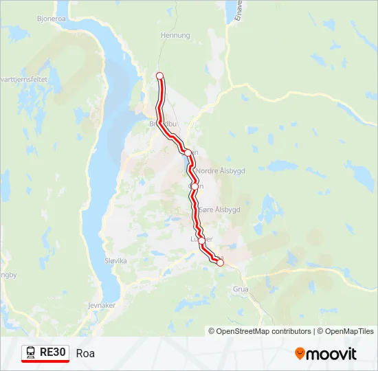 RE30 Train Line Map