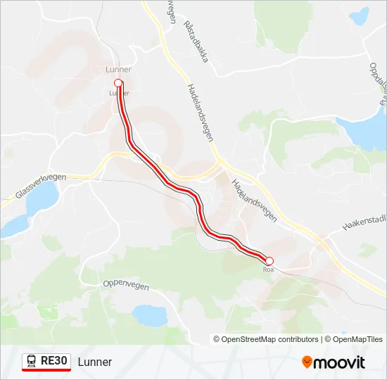 RE30 jernbane Linjekart