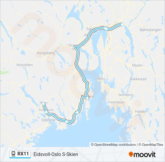 RX11 Train Line Map