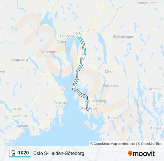 RX20 Train Line Map