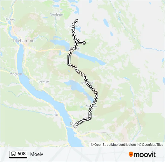 608 Bus Line Map