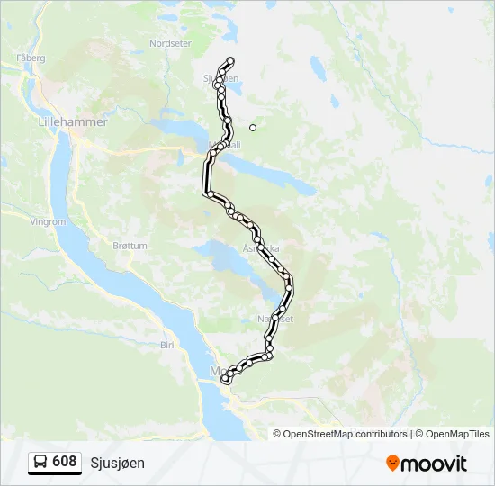 608 Bus Line Map