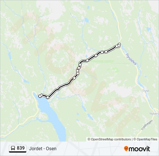 839 bus Line Map