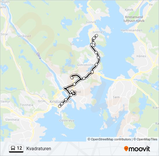 12 Bus Line Map