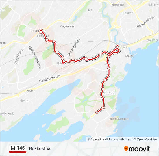 145 Bus Line Map